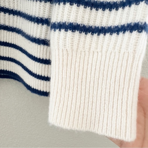 J. Crew Ribbed Cashmere Turtleneck Sweater Pullover Stripe Knit Classic Prep XS - Picture 8 of 12